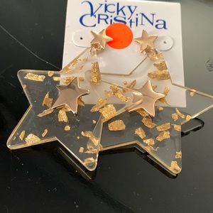 Star shape statement earrings